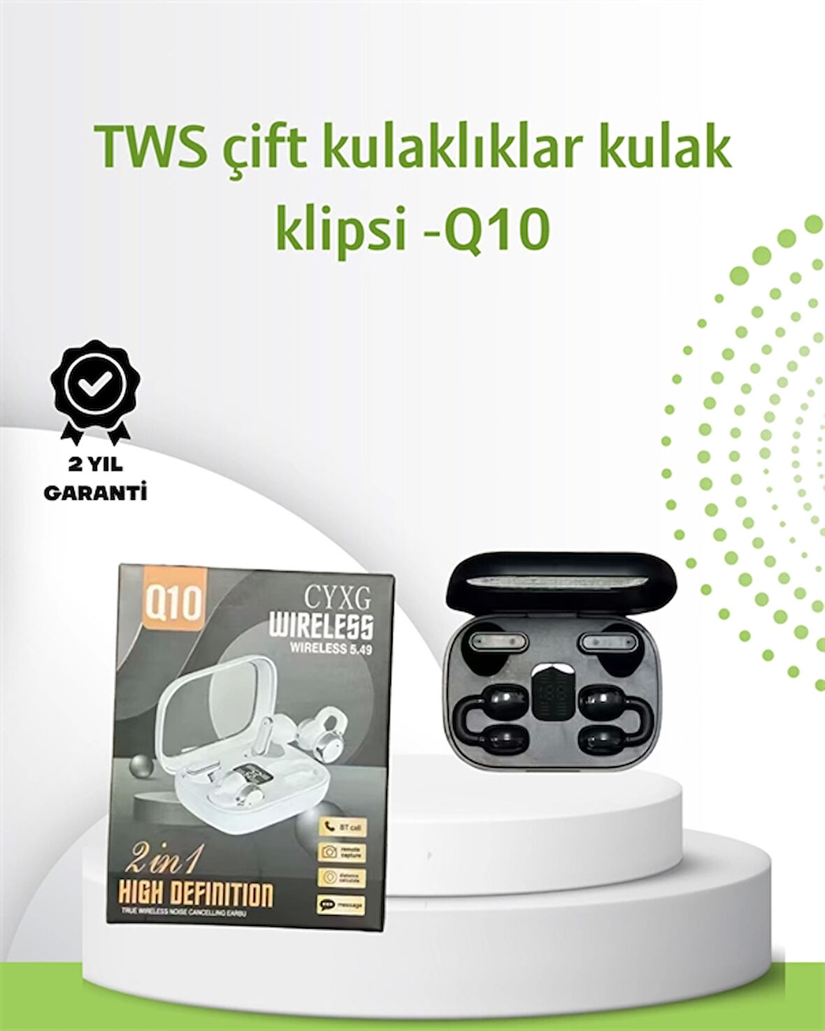 Q10 Bluetooth Kulaklık – Hafif, Şık Tasarım, Güçlü Pil ve Net Çağrı Kalitesi