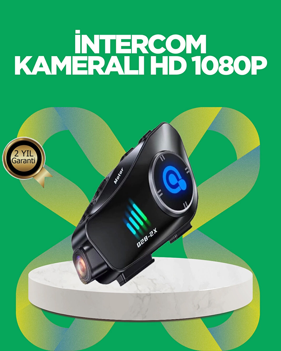 Q28 Bluetooth Kask Kulaklık 1080P Kamera – Su Geçirmez Motosiklet Interkom