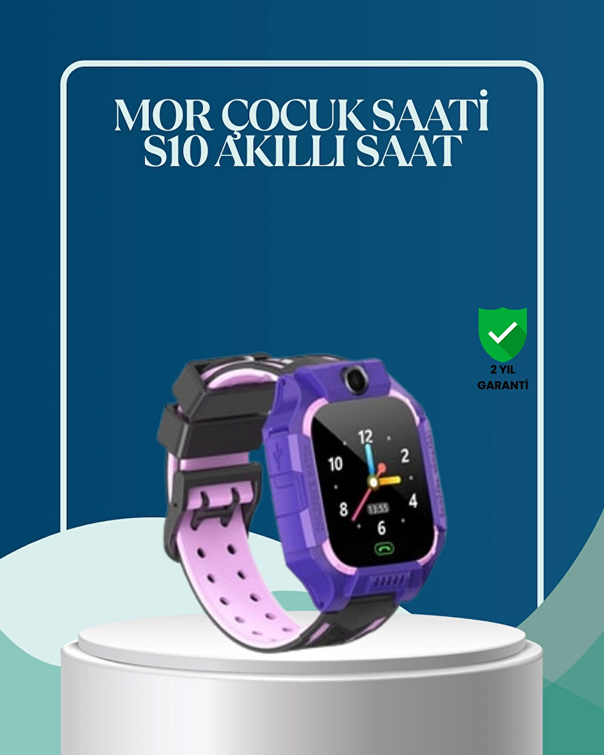 S10 Mor Çocuk Takip Saati Elektronik Bariyer ve Sesli Mesaj Destekli