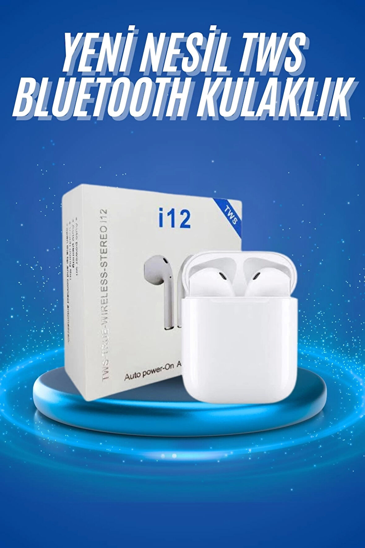 Kablosuz Bluetooth Kulaklık Yeni Nesil Android ve İOS Uyumlu Kulaklık Beyaz