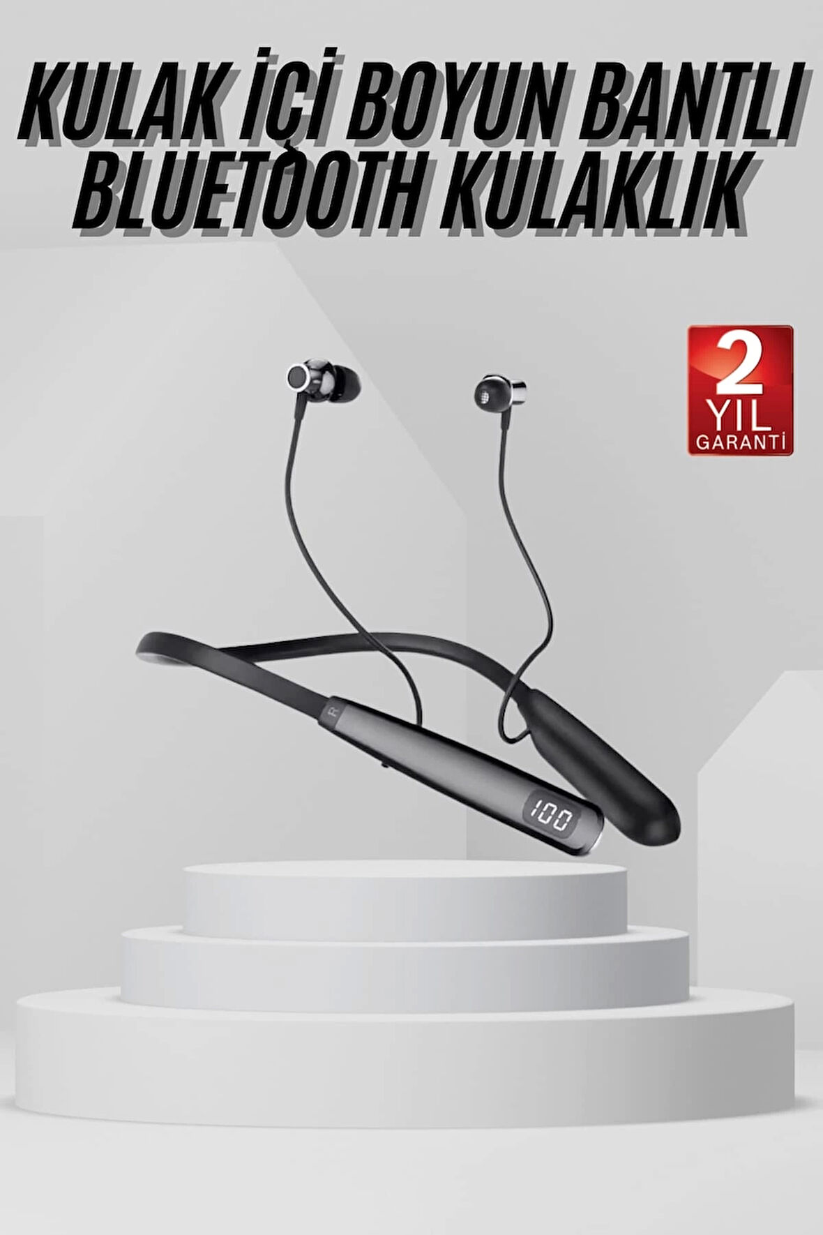 Boyun Askılı 100 Saat Kablosuz Kulaklık Göstergeli Bluetooth Kulaklık