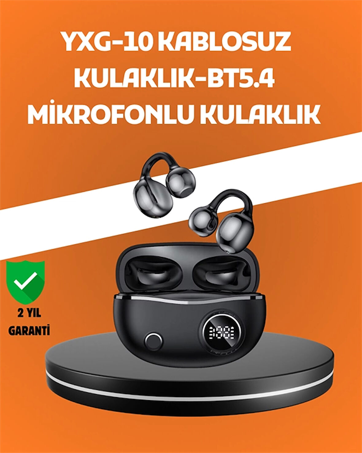 YXG10 Açık Kulak Bluetooth Kulaklık – Klipsli, Güvenli Spor Tasarım, 30 Saat Pil