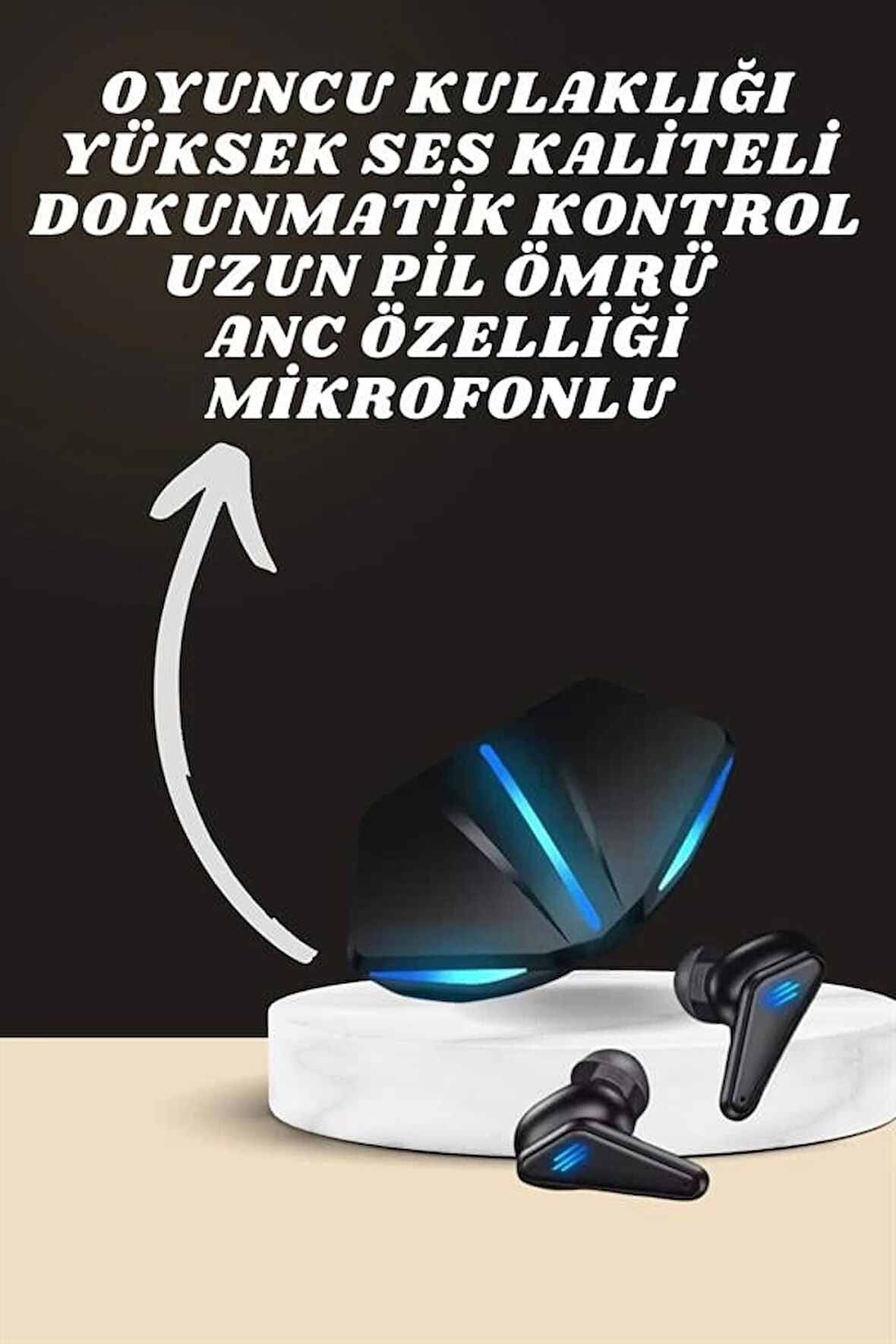 7 Kordonlu Akıllı Saat Ve Oyuncu Kulaklığı ANC Özelliği Kulak İçi Mikrofonlu Sesli Görüşme
