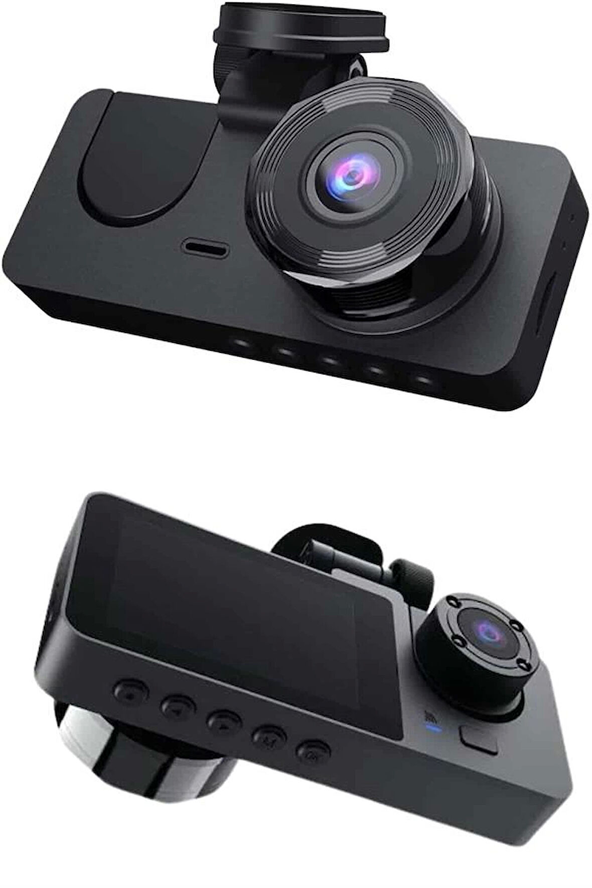 Yol Kayıt Araç Kamerası HD DVR 3 Kameralı 2.0in Ekranlı Ön İç Arka