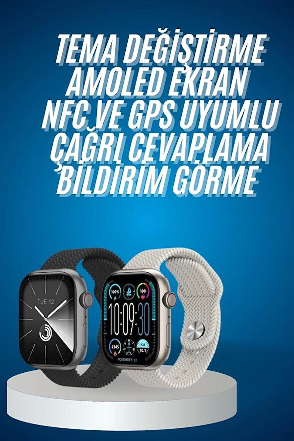 Akıllı Kol Saat Amoled Ekran Android ve İOS Uyumlu Arama Konuşma