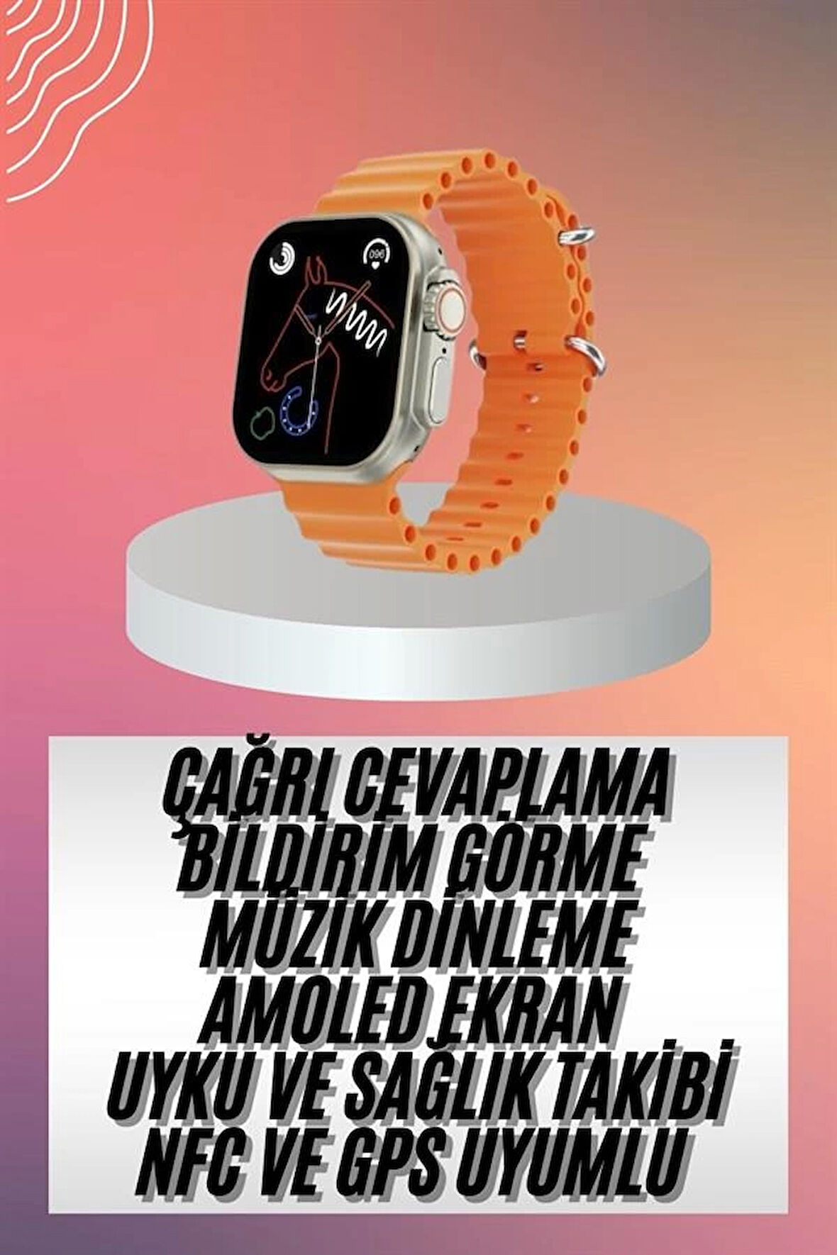 Akıllı Saat Ultra Android & İOS Uyumlu Arama Bildirim Özellikli