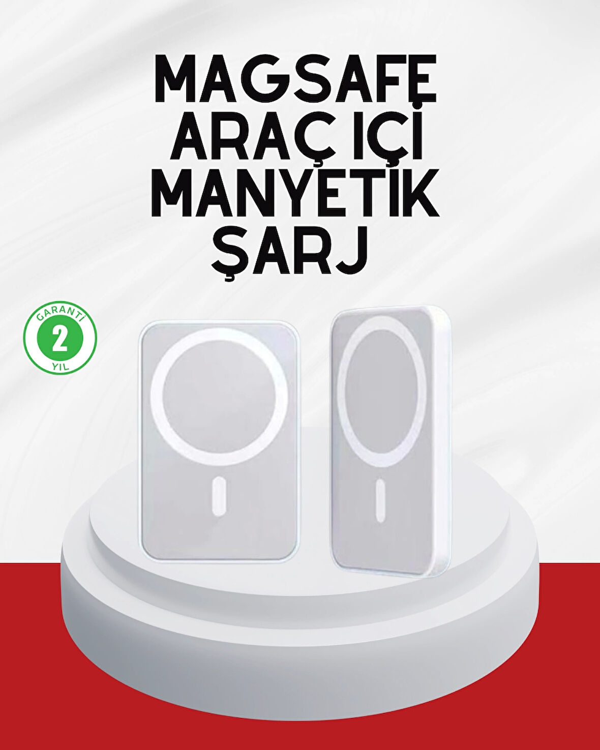 Şık Tasarımlı MagSafe Araç Telefon Tutucu Type-C Girişli