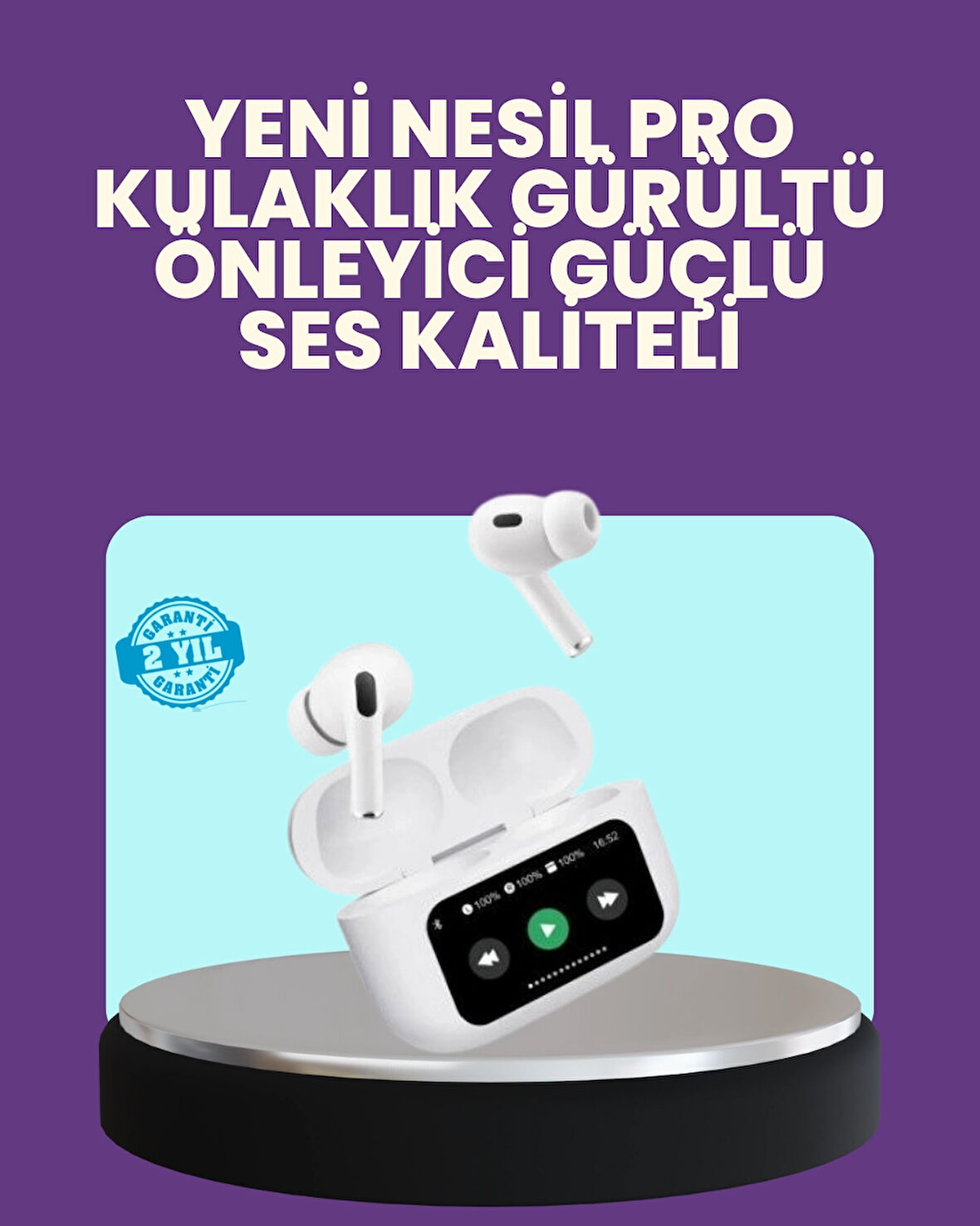 Tüm Telefonlarla Uyumlu ANC Özellikli Dokunmatik Bluetooth Kulaklık