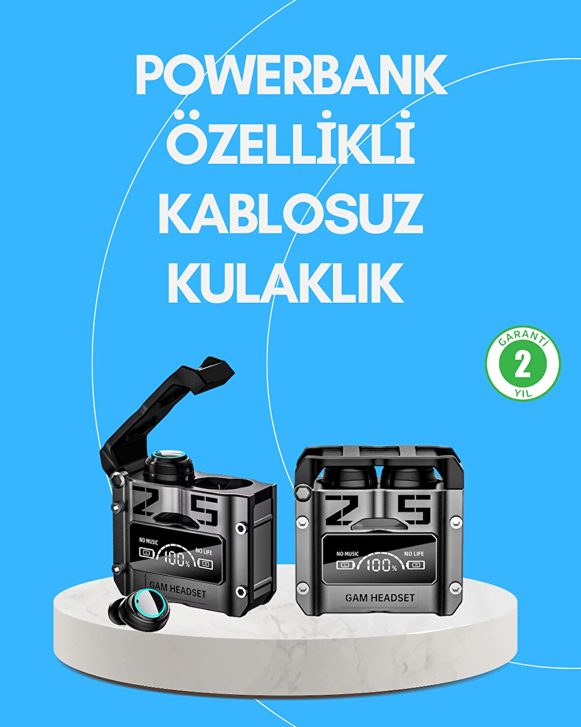 Şarj Kutulu Kablosuz Bluetooth Kulak İçi Spor Kulaklık