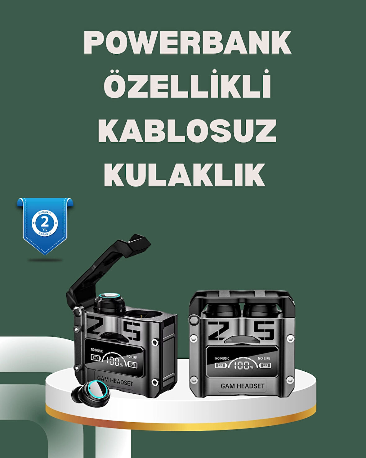 Yüksek Ses Kaliteli Kablosuz Bluetooth Kulaklık Suya Dayanıklı