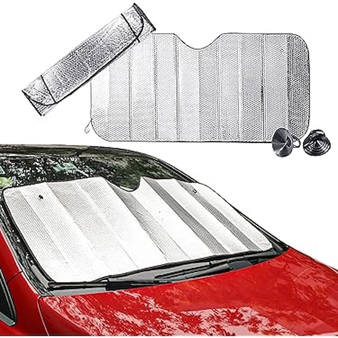 Araç Ön Cam Katlanabilir Güneşlik Isı Yansıma Önleyici Dacia Duster Honda Civic Ford Focus Skoda Superb