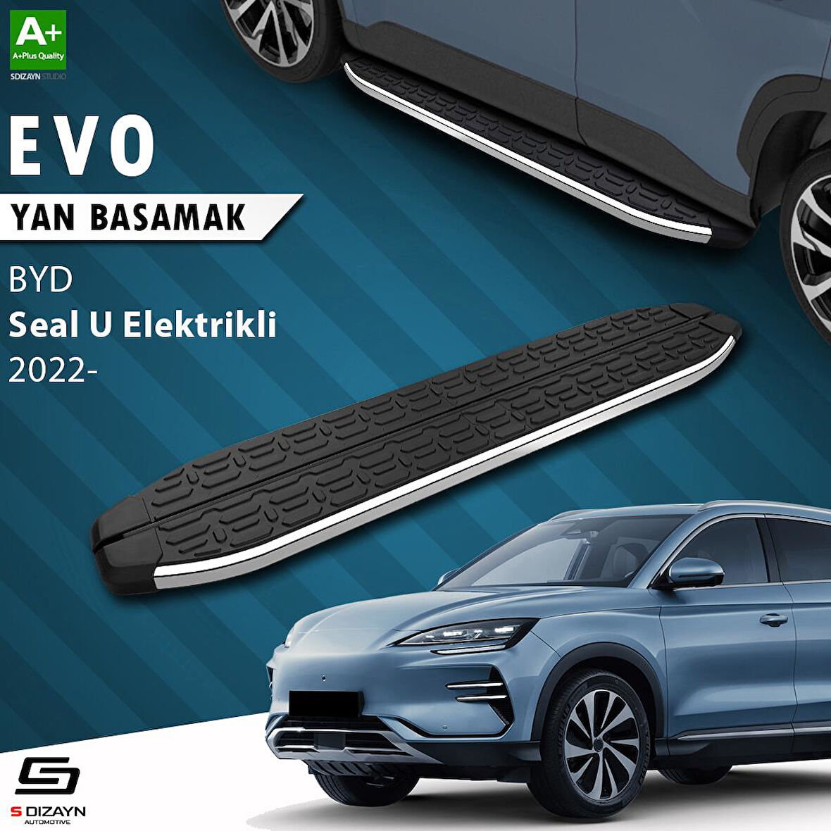S-Dizayn BYD Seal U Elektrikli Evo Krom Yan Basamak 193 Cm 2022 Üzeri A+ Kalite