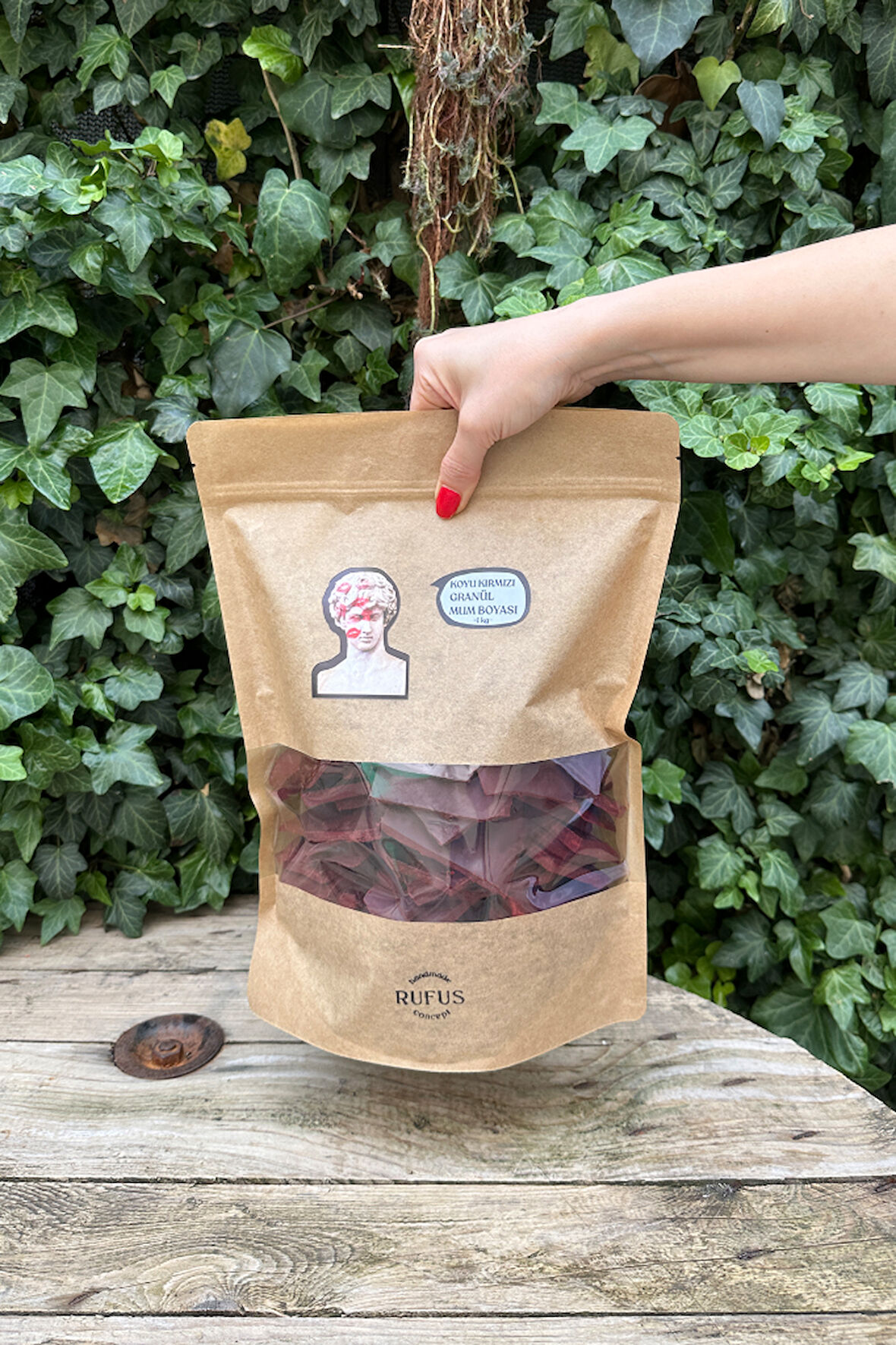 Koyu Kırmızı Granül Mum Boyası 1000gr