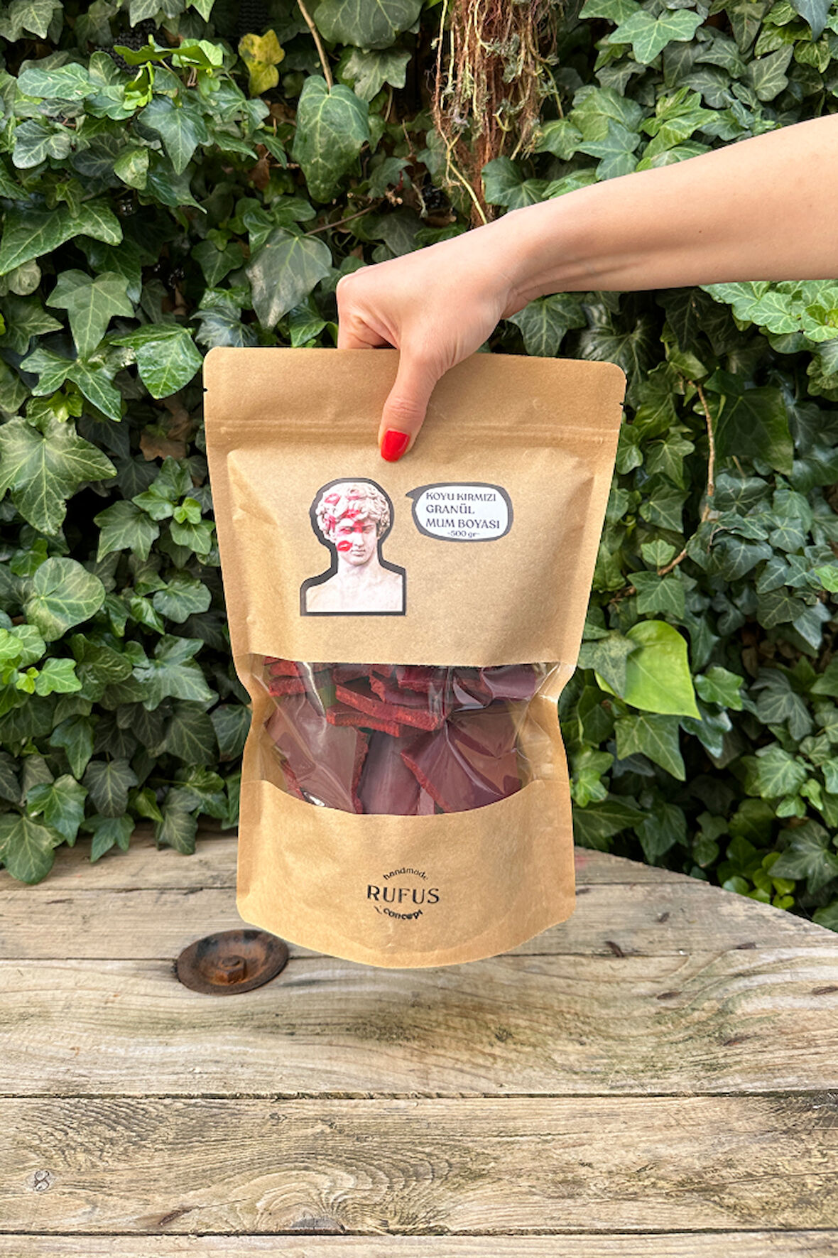 Koyu Kırmızı Granül Mum Boyası 500gr