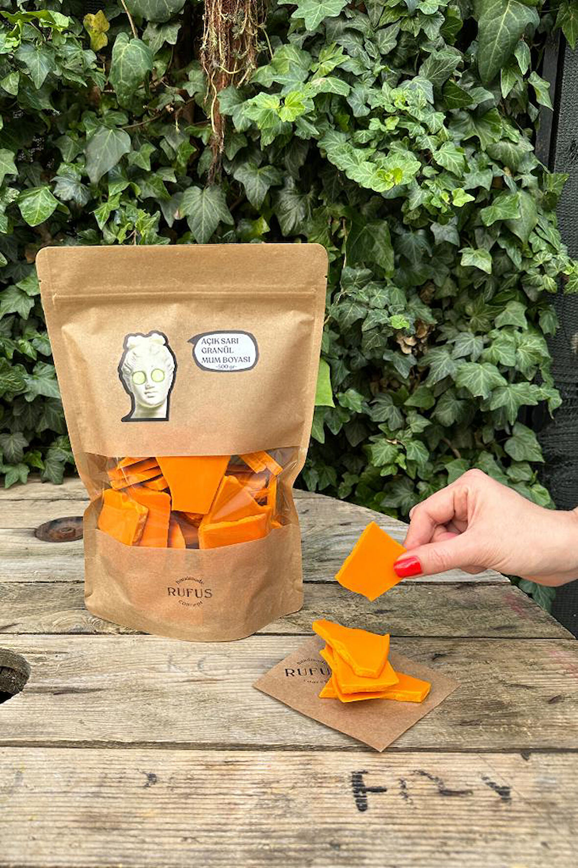 Açık Sarı Granül Mum Boyası 500gr