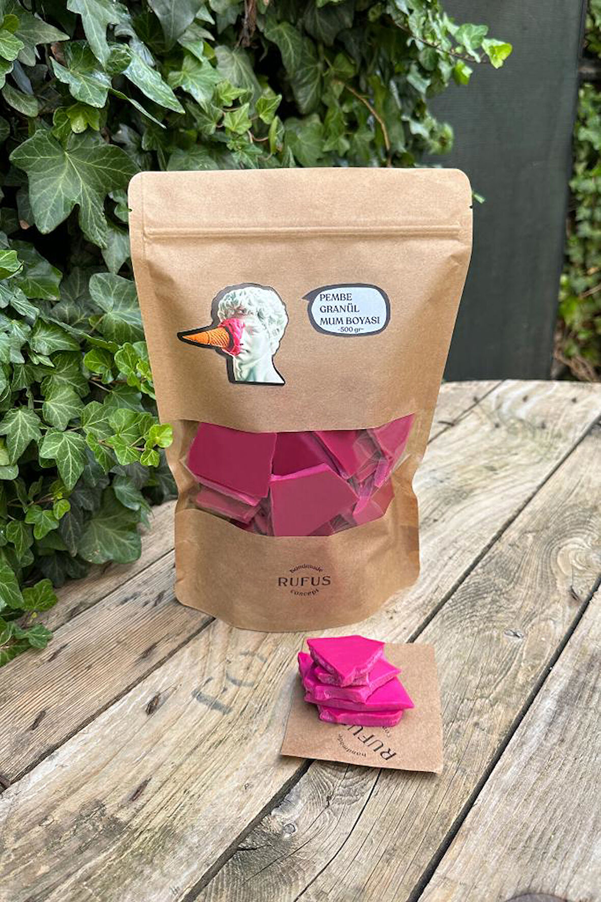 Pembe Granül Mum Boyası 500gr