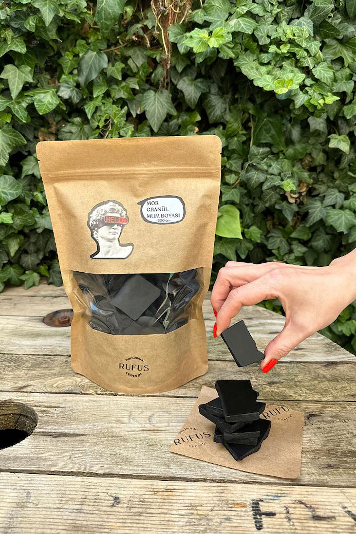 Mor Granül Mum Boyası 500 gr