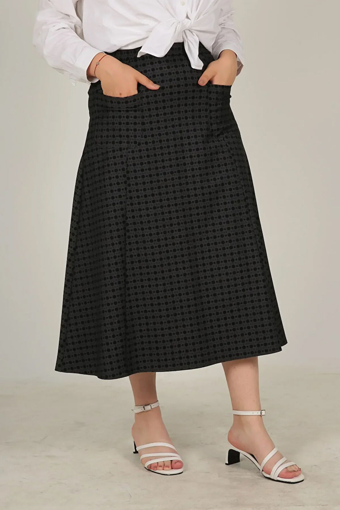 Yarım Kloş Cepli Etek