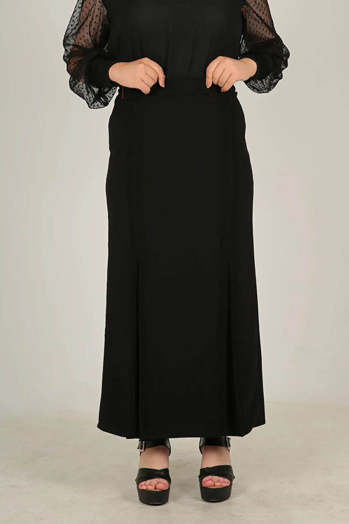 Nevrürlü Pileli Büyük Beden Anne Eteği