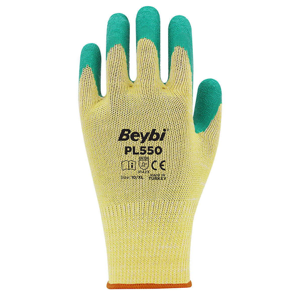 BEYBİ PL550 POLYESTER ÖRME LATEKS ELDİVEN (6'LI)