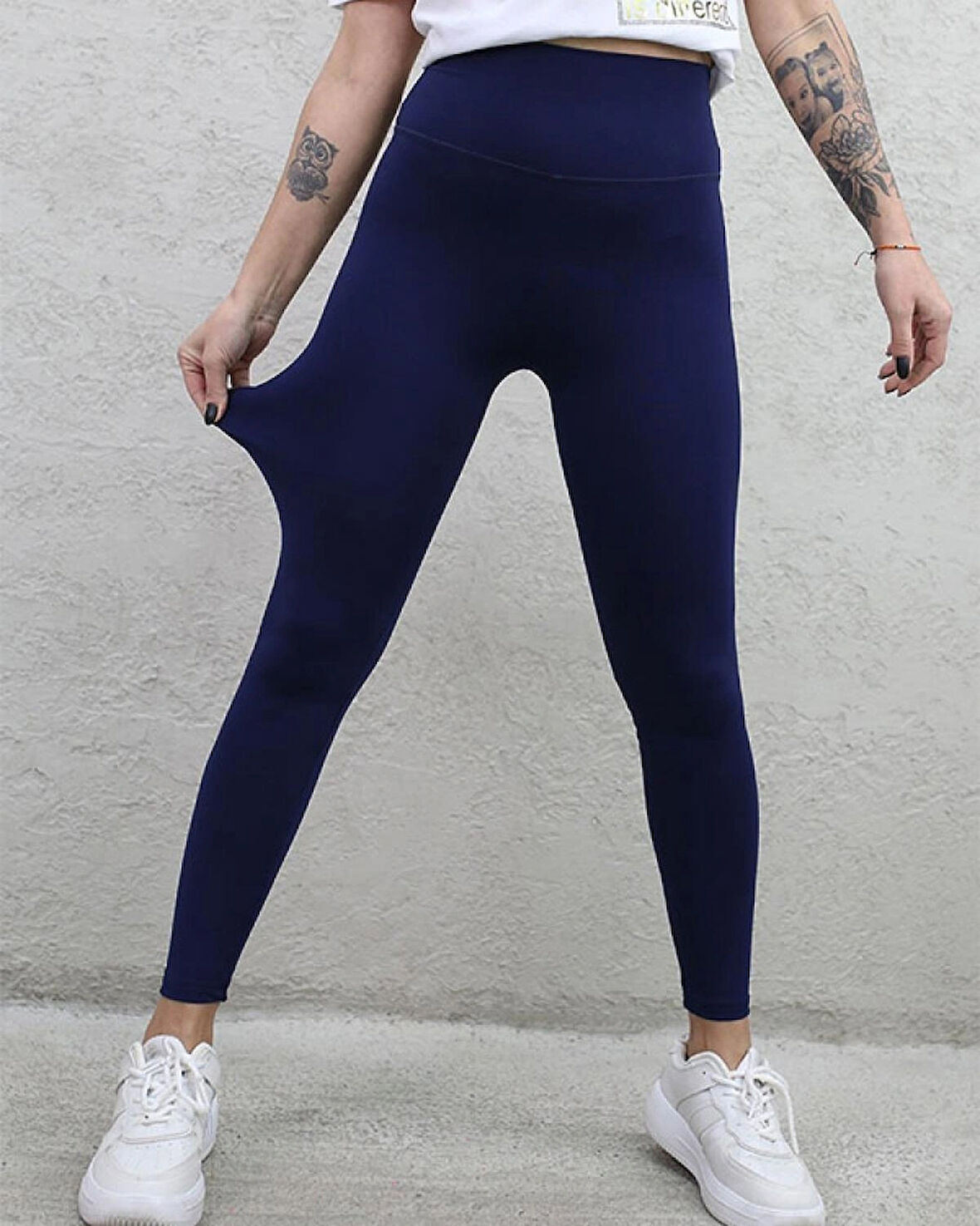 BYB Yüksek bel şardonsuz toparlayıcı lacivert tayt