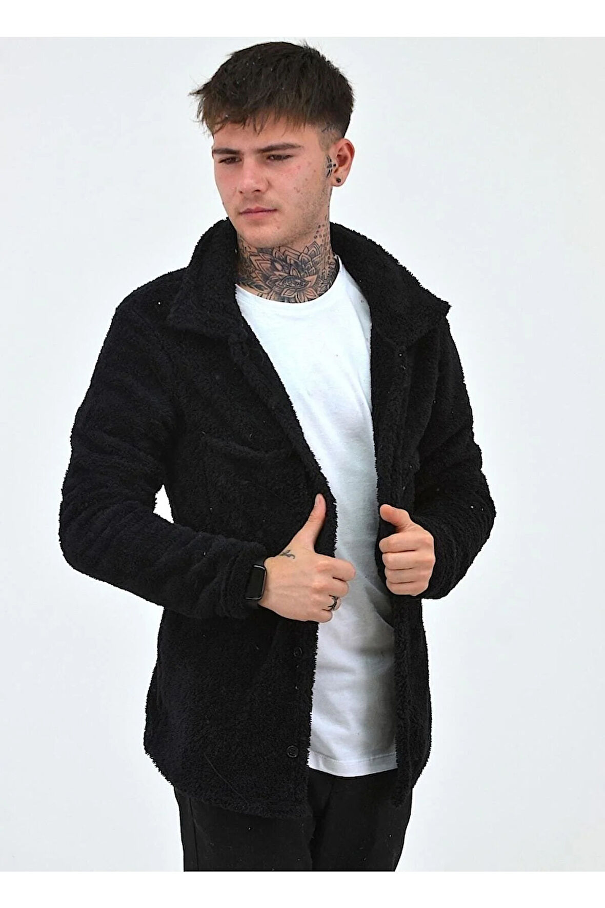 Unisex Peluş Polar Hırka Ceket