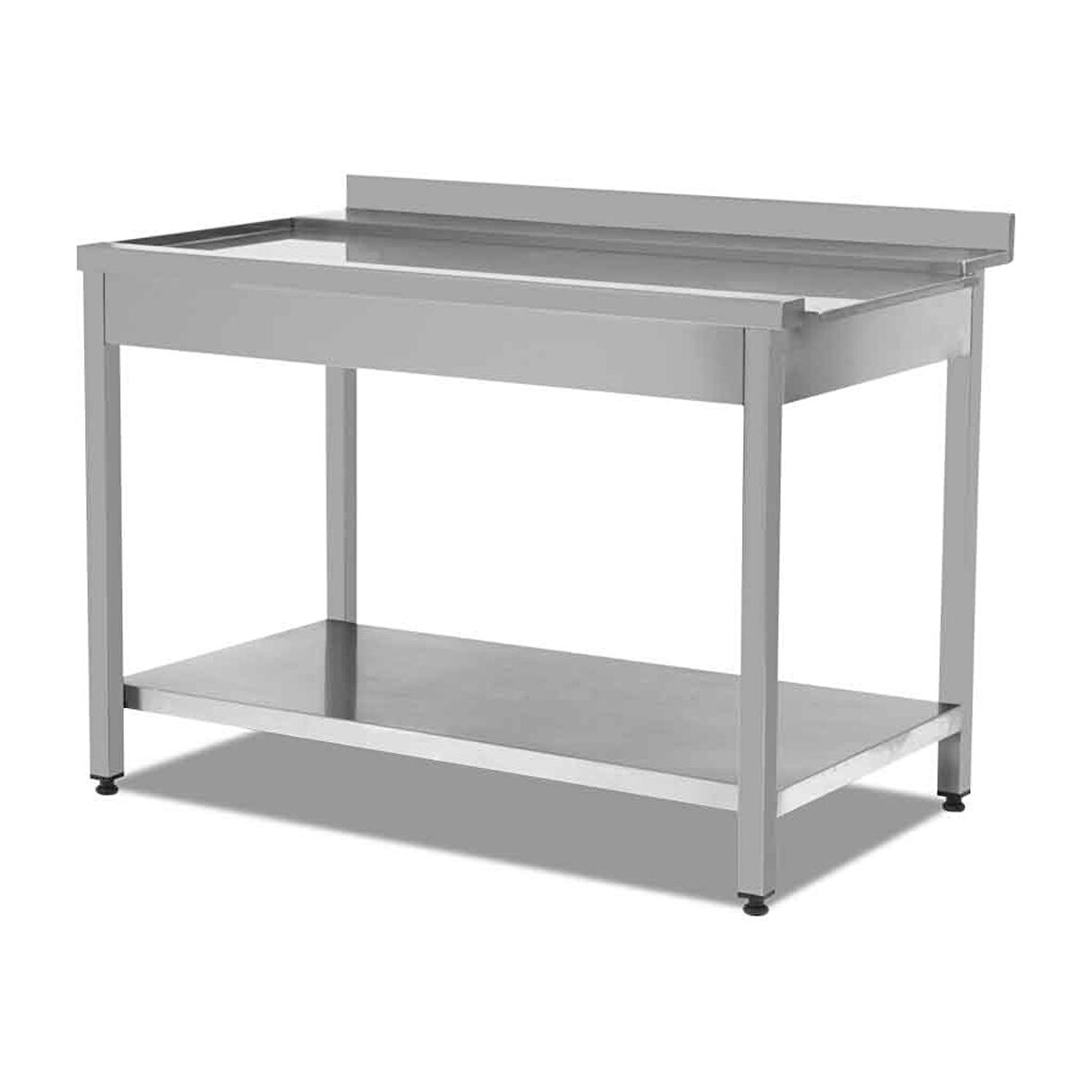 Empero EMP.BYC.7590-T-L Bulaşık Makinesi Çıkış Tezgahı Taban Raflı (Sol)