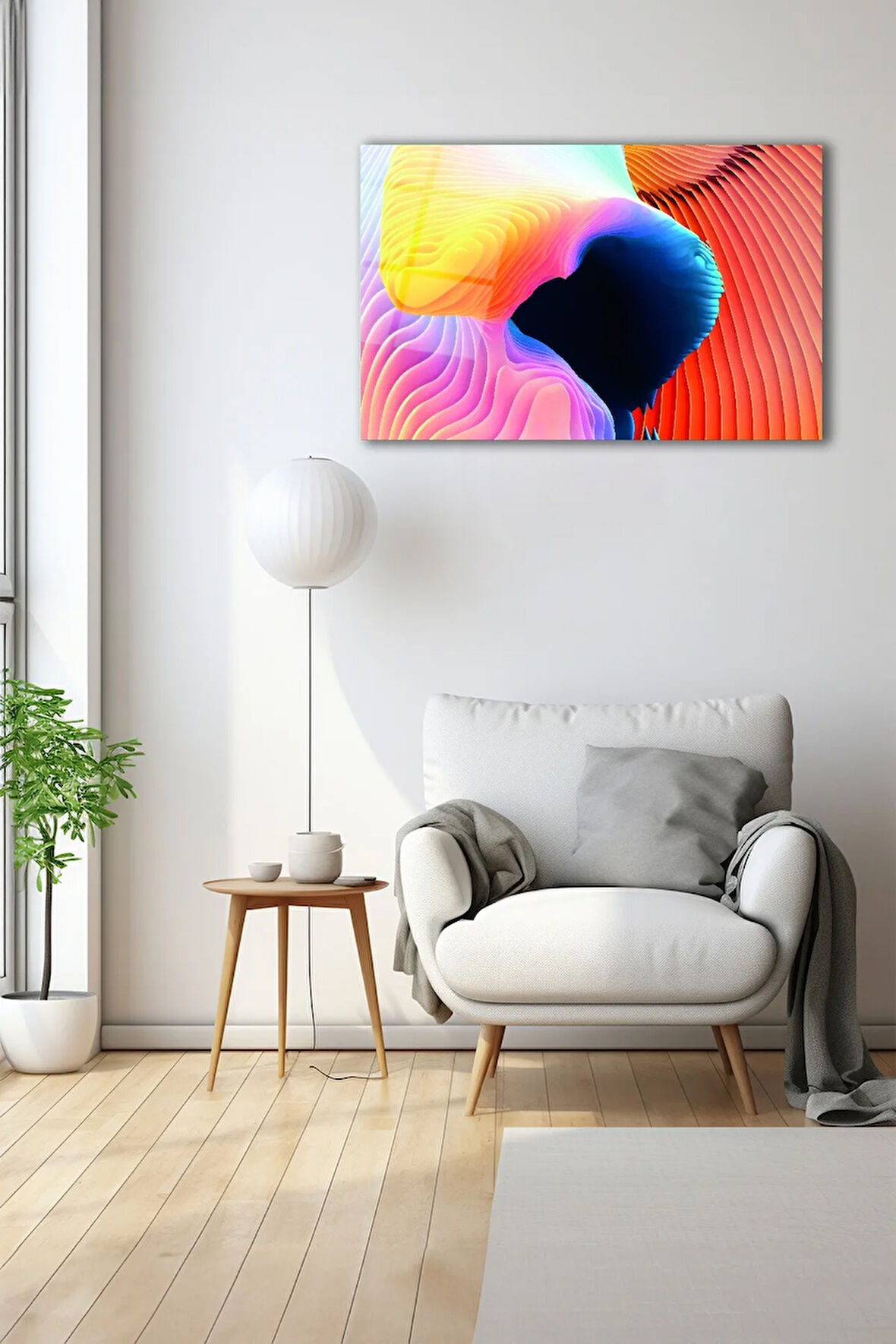 Dekoratif Duvar Tablosu Temperli Cam Tablo 72 x 46 cm