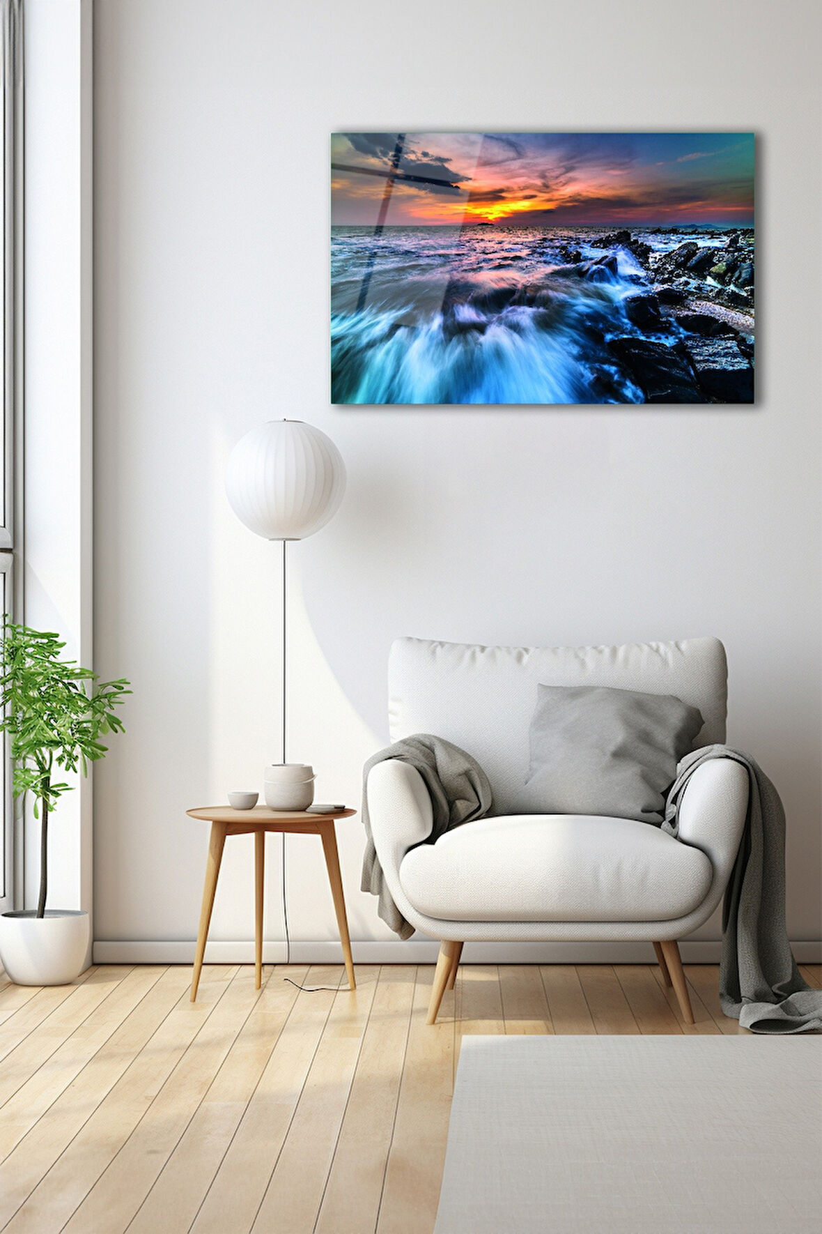 Dekoratif Duvar Tablosu Temperli Cam Tablo 72 x 46 cm