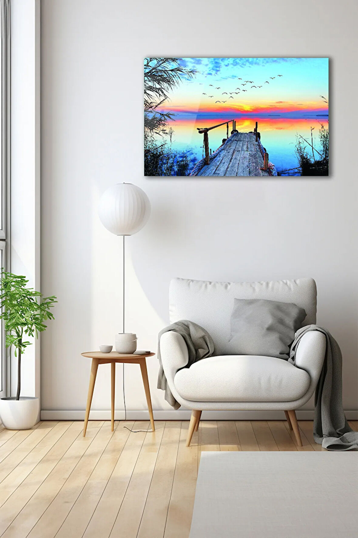 Dekoratif Duvar Tablosu Temperli Cam Tablo 72 x 46 cm