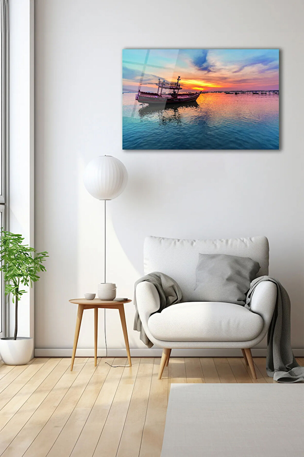 Dekoratif Duvar Tablosu Temperli Cam Tablo 72 x 46 cm