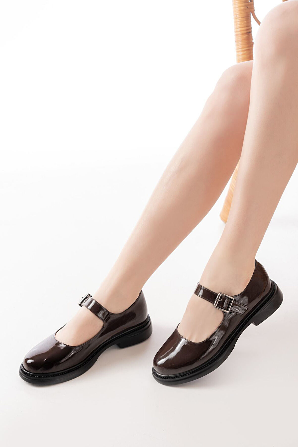 YSN-4444 Kahve Rugan Günlük Kadın Ayakkabı