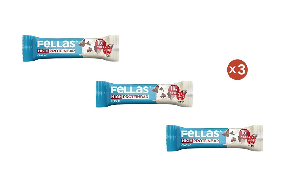 Fellas Yüksek Protein Bar - Klasik Sade 45g (3 Adet)