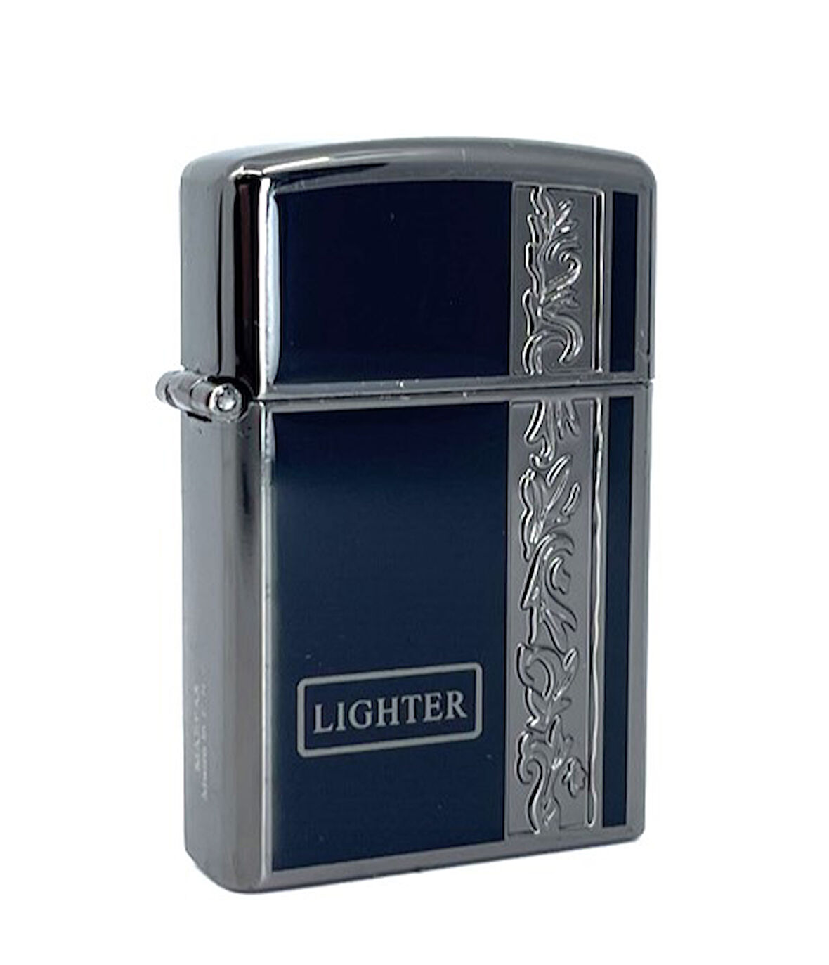 Metal Jet Alev Çakmak  Gravür Şeritli  Füme - Siyah