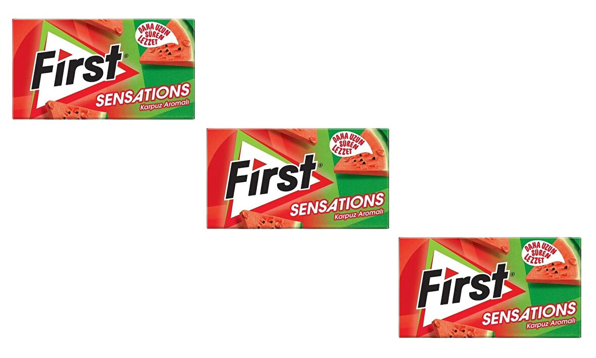 First Sensations Karpuz Aromalı Şekersiz Tatlandırıcılı Sakız 3'lü Paket