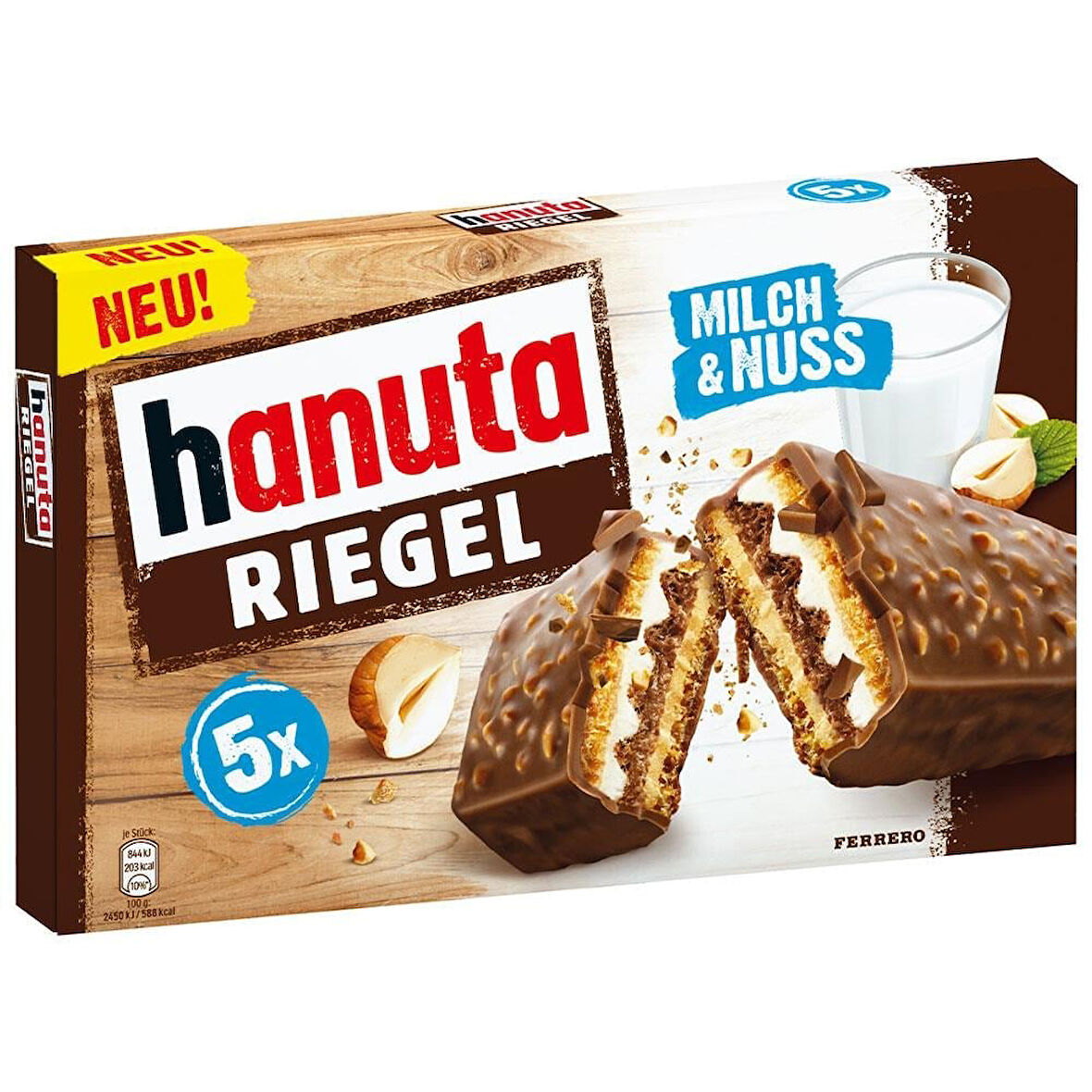 Hanuta Riegel 5'li Gofret Fındıklı Sütlü Kremalı 172,5 G