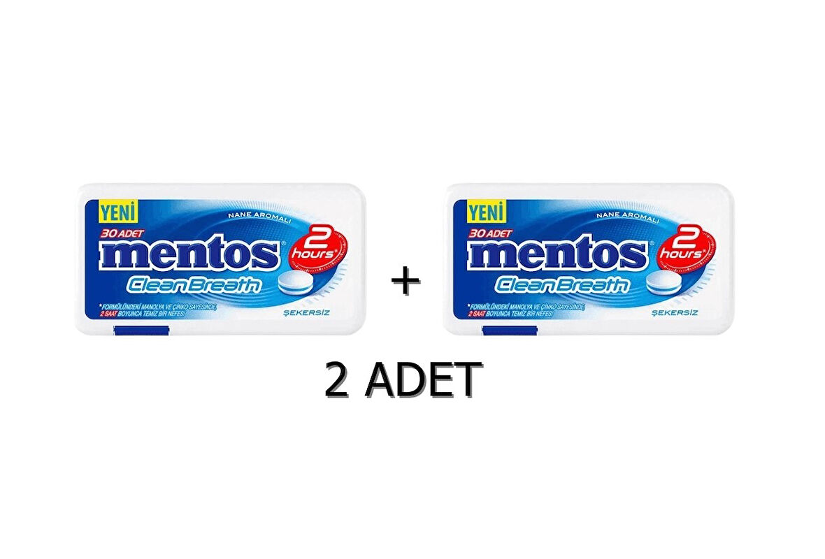 Mentos 2 Saat Clean Breath Nane Aromalı Şeker 21G (2 ADET)