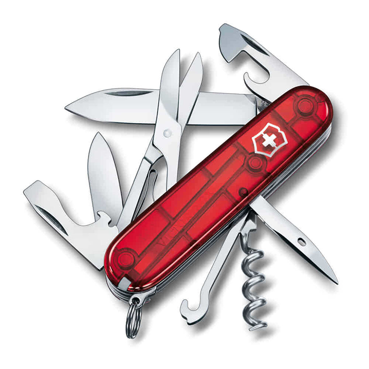 Victorinox 1.3703.T Climber Çakı - Kırmızı Şeffaf