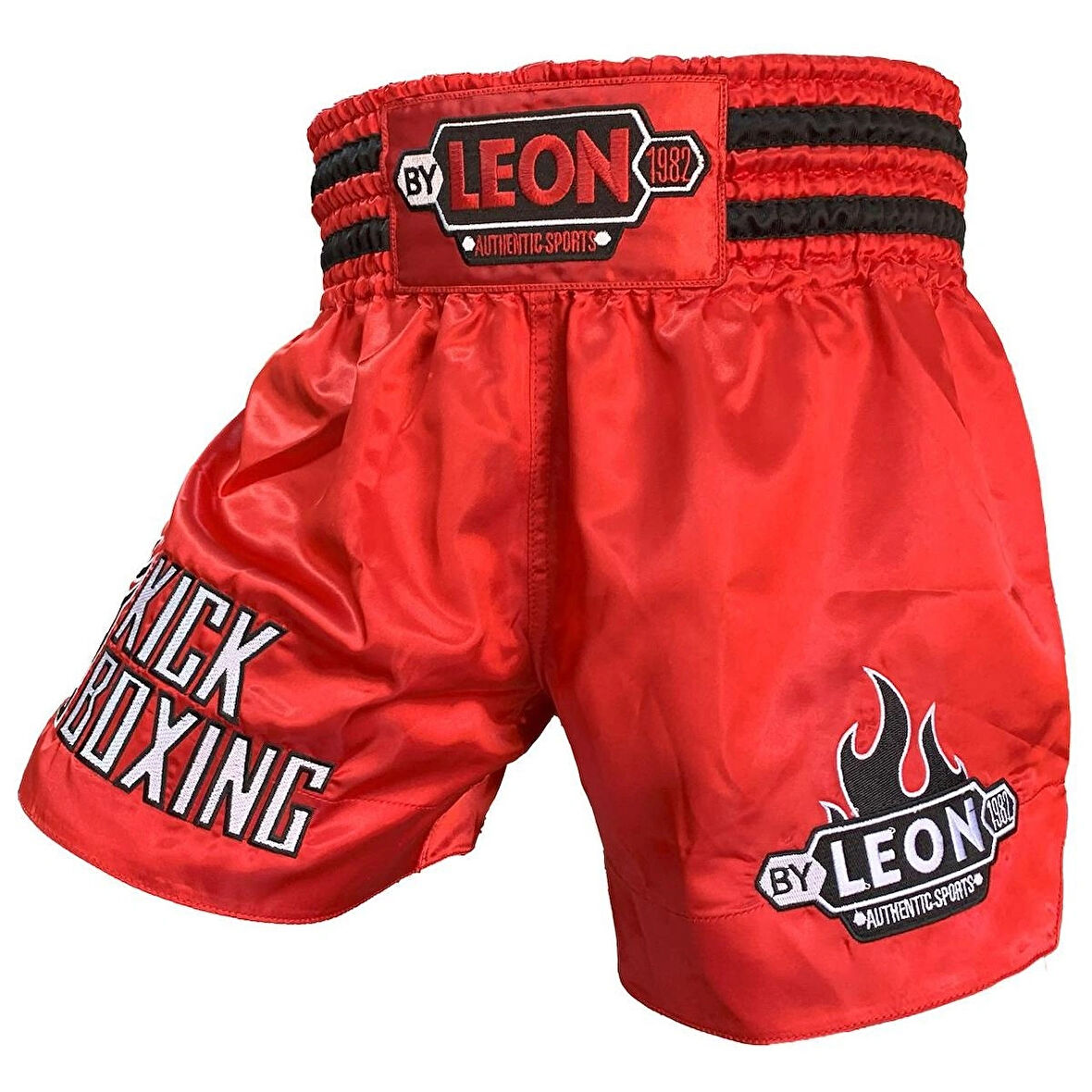 Leon Kick Boxing Nakışlı Kick Boks Şortu Kırmızı