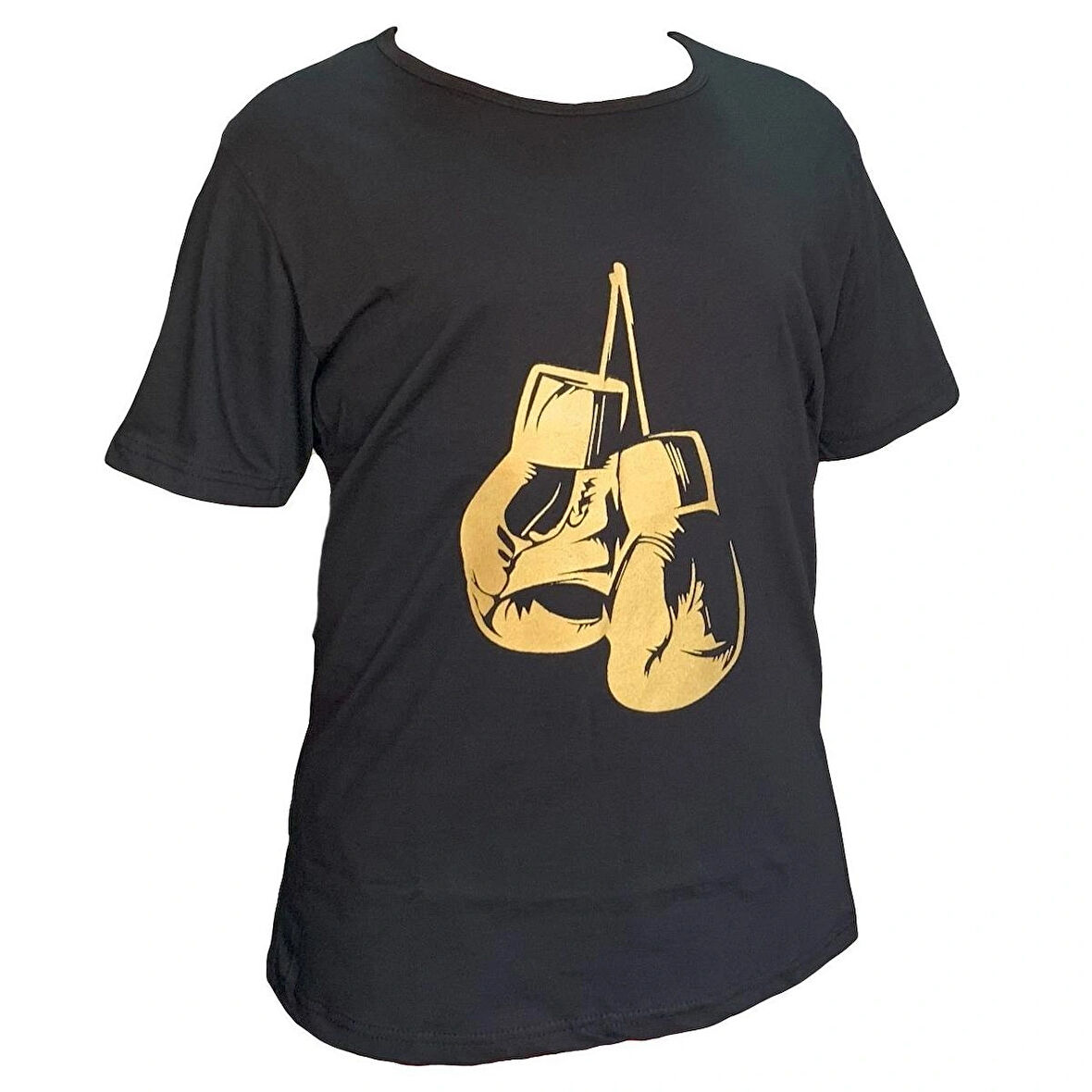 Leon Boks Eldivenli Tişört Siyah Altın