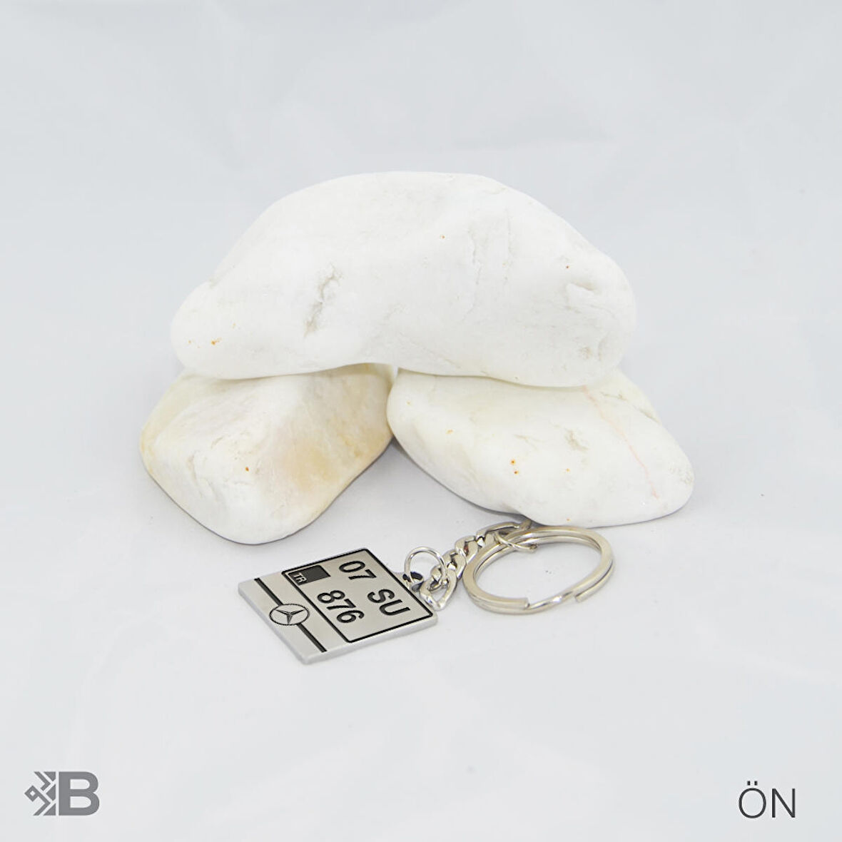 Kişiye Özel Mercedes Kare Plaka Anahtarlık