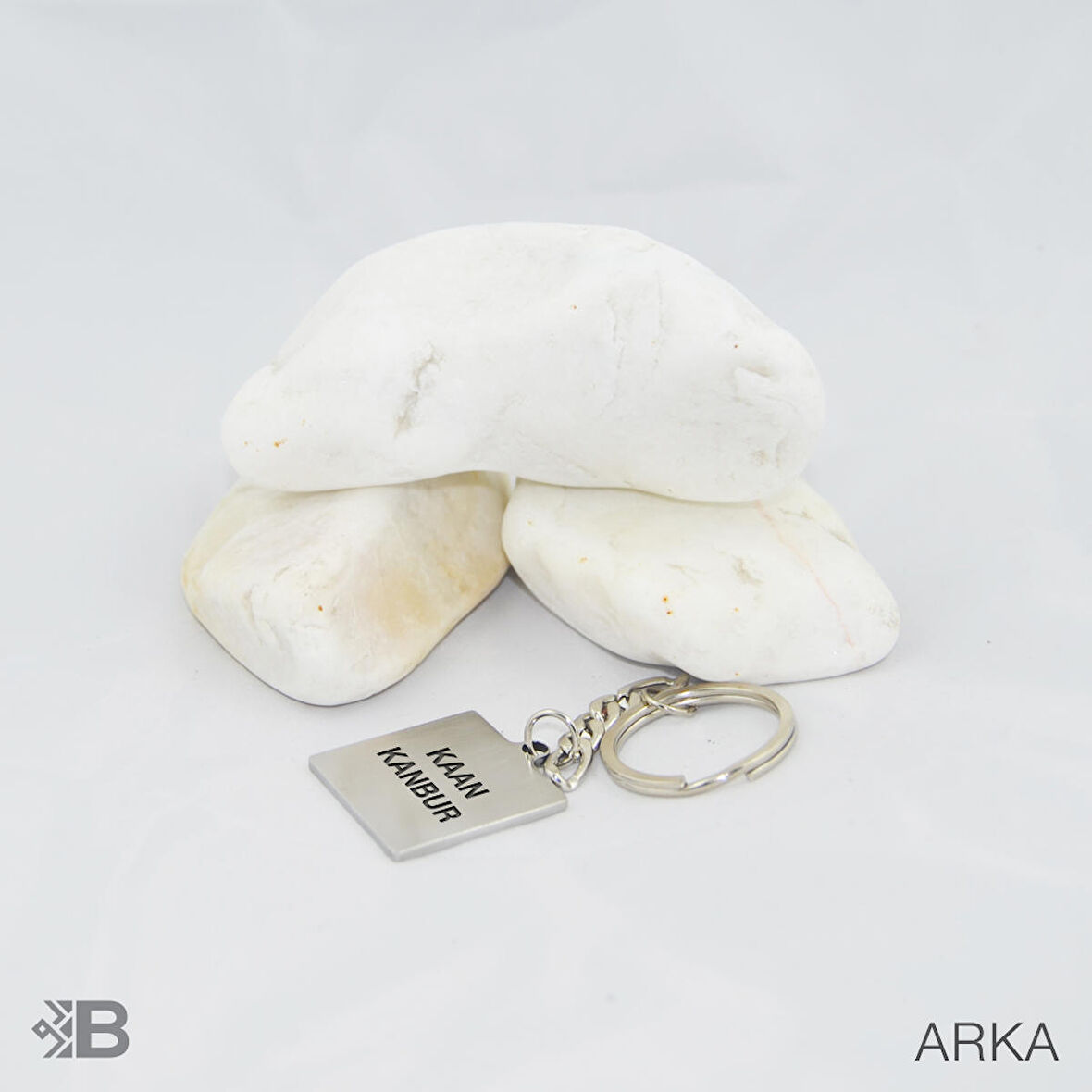 Dodge Logolu Plaka Anahtarlık - Kişiye Özel Dodge Plaka Kare Çelik Anahtarlık