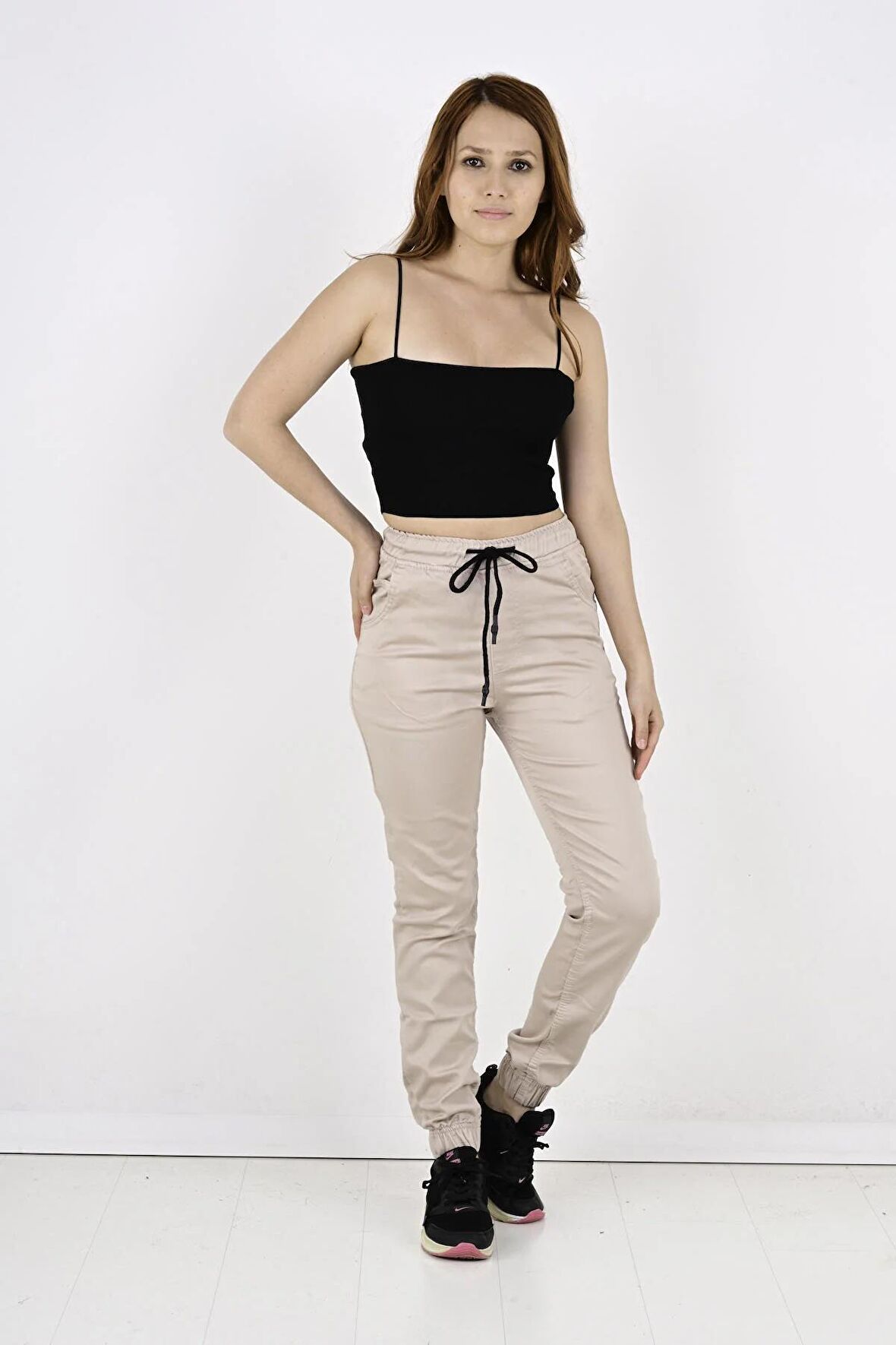 BLACK STEEL, Kadın JOGGER, BEL VE PAÇA LASTİKLİ PANTOLON-13000