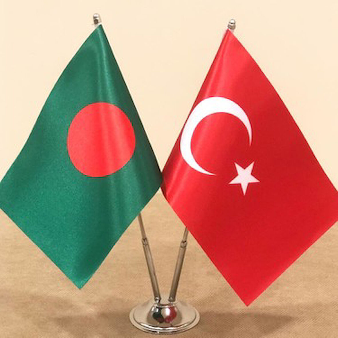 Bangladeş ve Türkiye ikili Masa Bayrağı Seti