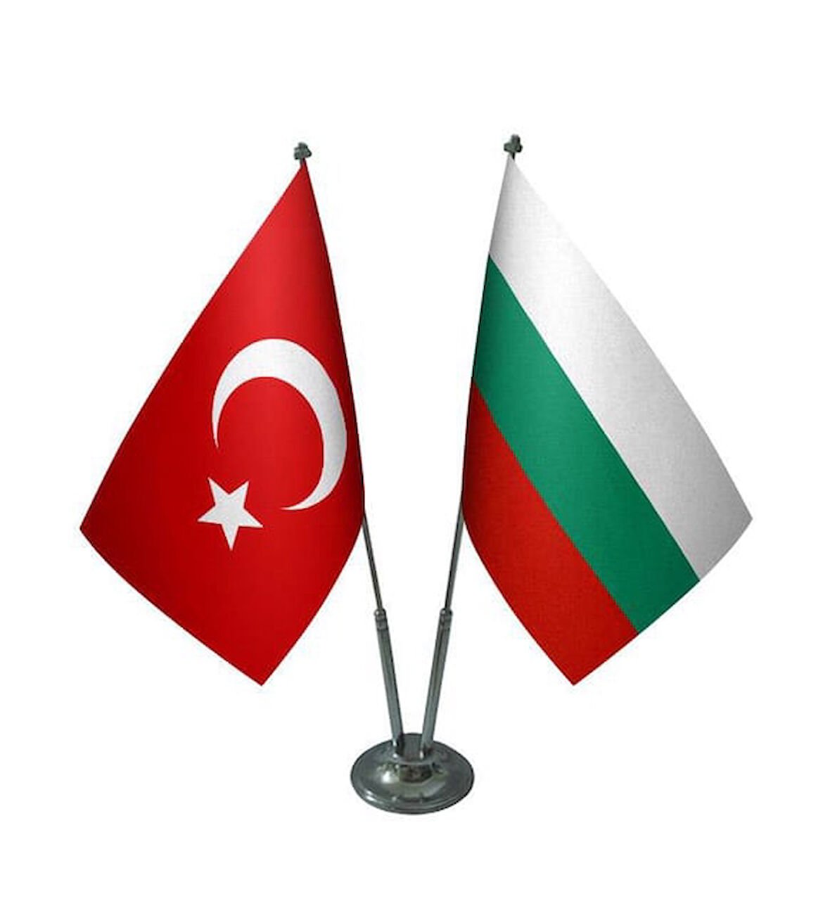 Bulgaristan ve Türkiye ikili Masa Bayrağı Seti