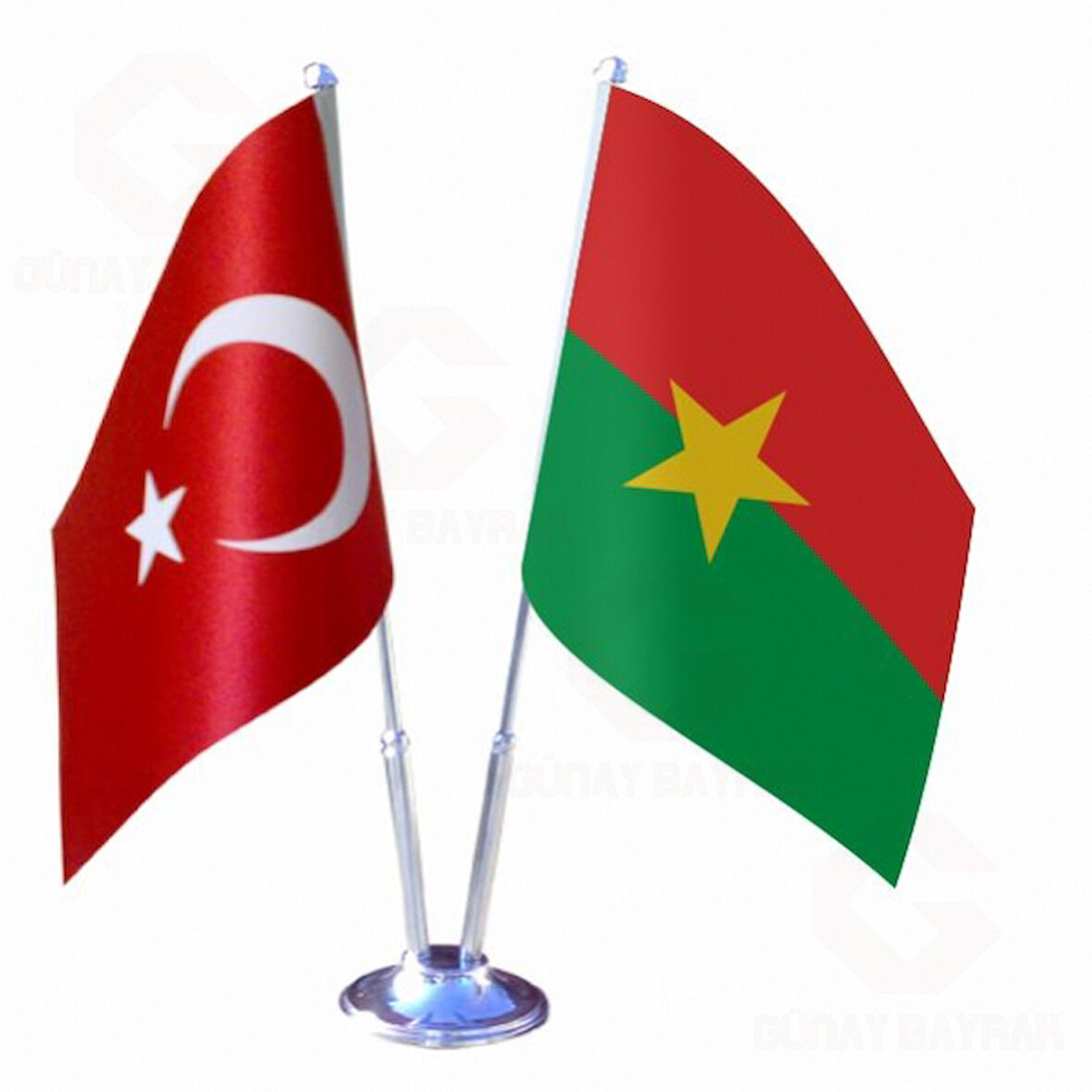 Burkina Faso ve Türkiye İkili Masa Bayrağı Seti