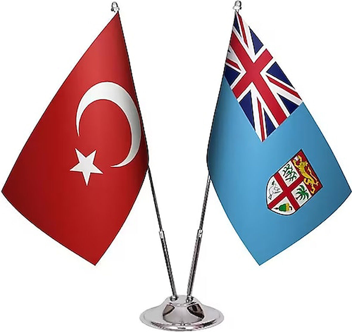 Fiji Adaları ve Türkiye ikili Masa Bayrağı seti