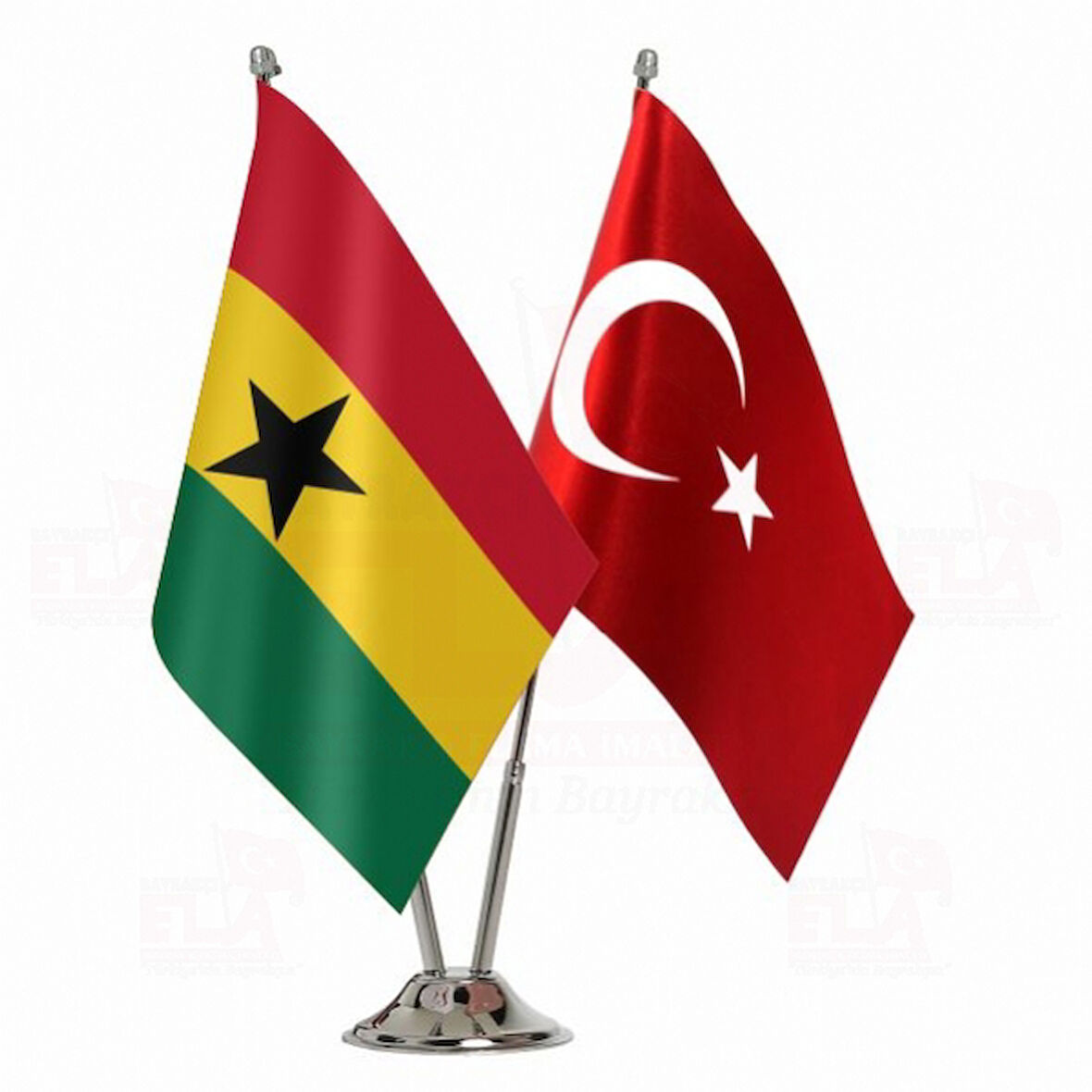 Gana ve Türkiye İkili Masa Bayrağı Seti