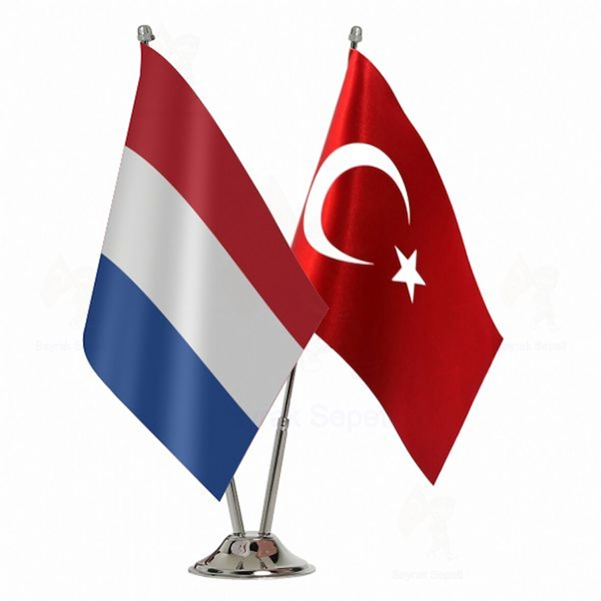 Hollanda ve Türkiye ikili Masa Bayrağı Seti