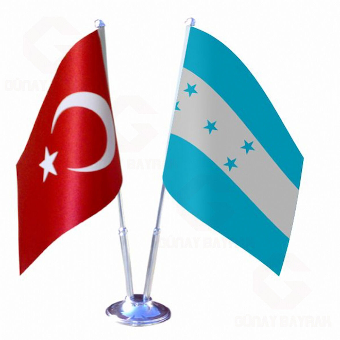 Honduras ve Türkiye İkili Masa Bayrağı seti